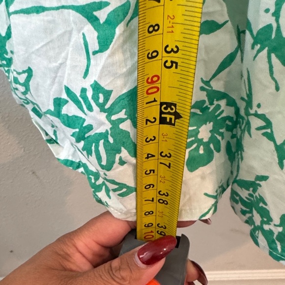 Elegant Green Floral A-Line Skirt - Picture 5 of 6